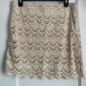 Love 2 Mini Lace Skirt with Lining and Zipper, Size: Large